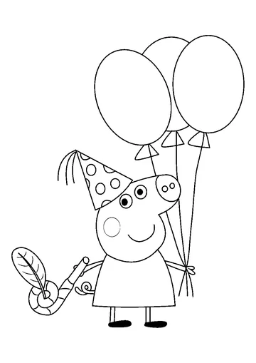 Birthday Pig coloring page