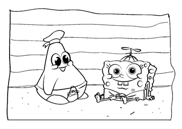 Baby Patrick And Spongebob coloring page