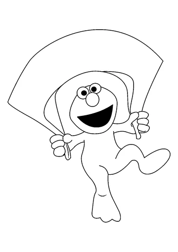 Flying Elmo coloring page