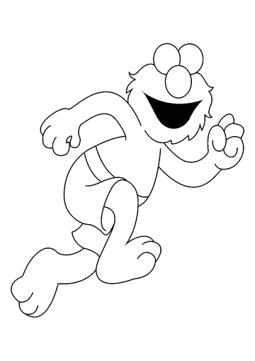 Elmo Running Fast coloring page
