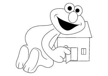 Elmo Playing coloring page