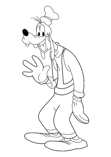 Smiling Goofy coloring page