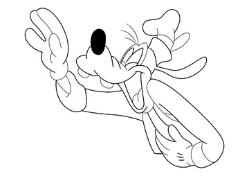 Laughing Goofy coloring page