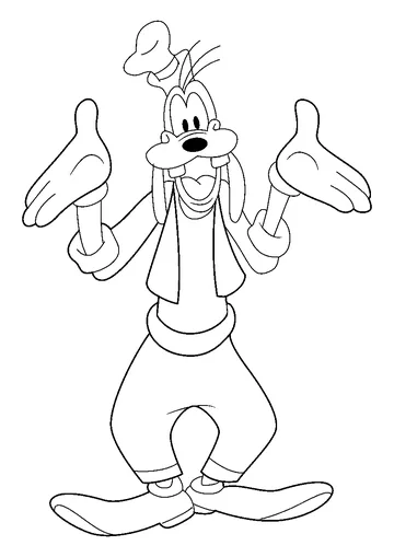 Happy Goofy coloring page