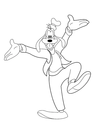 Dancing Goofy coloring page