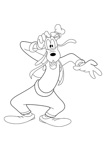 Confused Goofy coloring page