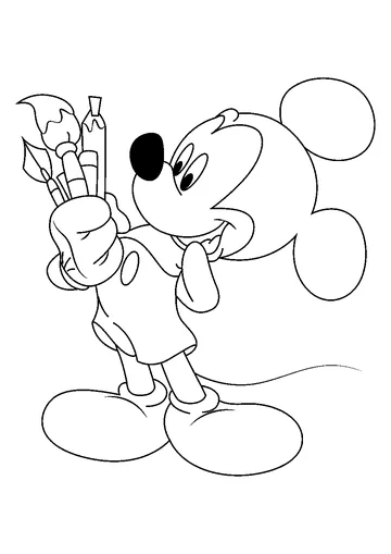 Painting Mickey Mouse coloring page