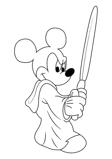Jedi Mickey coloring page