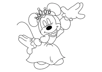 Queen Minnie Mouse coloring page