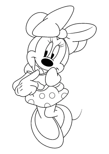 Smile Minnie Think coloring page