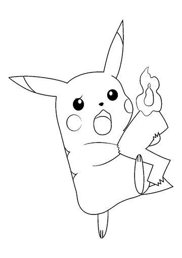 Pikachu With Burning Tail coloring page