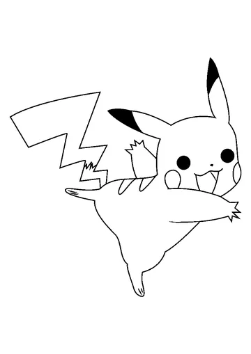 Joyful Pikachu coloring page