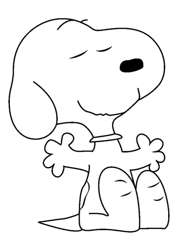 Sit Snoopy Dog coloring page