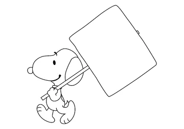 Walking Snoopy coloring page