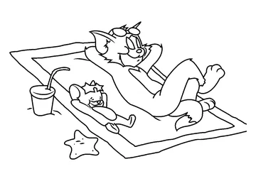 Relax On Beach coloring page