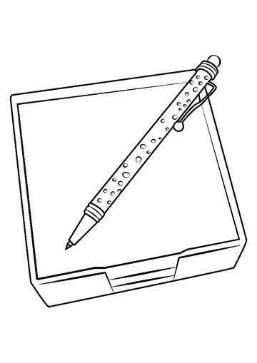 Notes Stickies With Pen coloring page