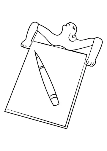 Fancy Notepad And Pencil coloring page