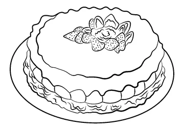 Strawberry Cake coloring page