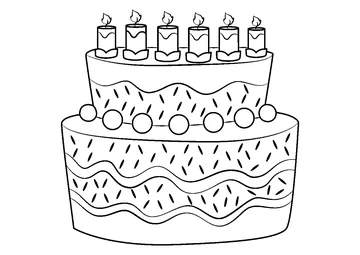 Yummy Birthday Cake coloring page