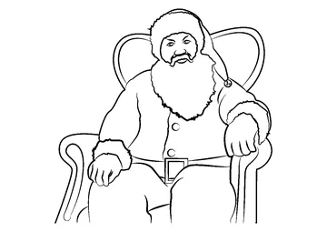 Sitting Santa Claus coloring page
