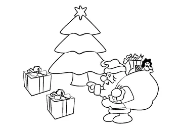 Santa Claus With Gift coloring page