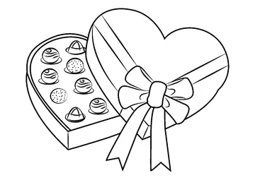 Valentine Chocolate Box coloring page