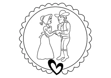 Women And Cowboy coloring page