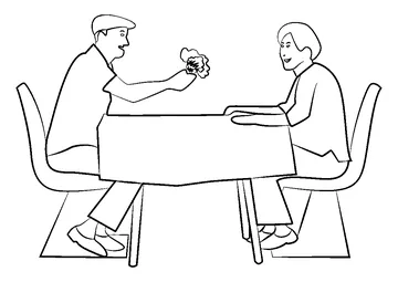 Date Dinner coloring page