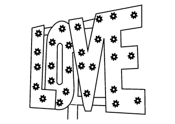 Floral Love Alphabet coloring page