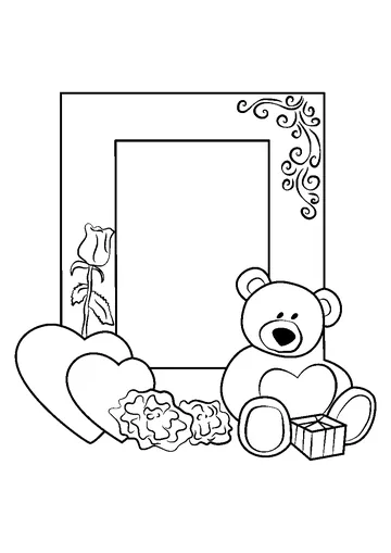 Love Frame coloring page