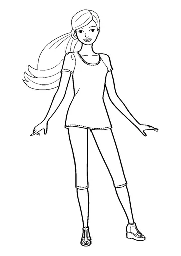 Beautiful Barbie coloring page