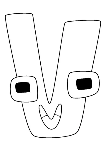 V Alphabet Lore coloring page