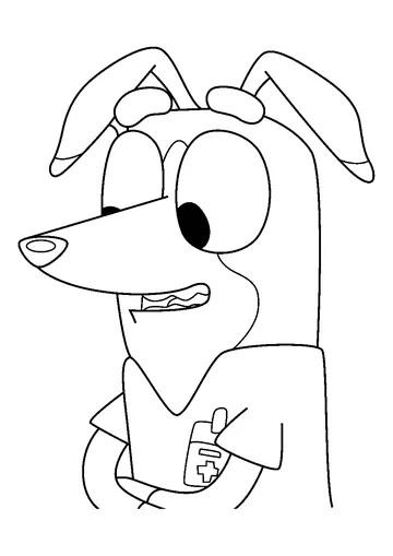 Nurse Bluey coloring page