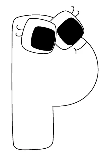 P (lowercase) coloring page