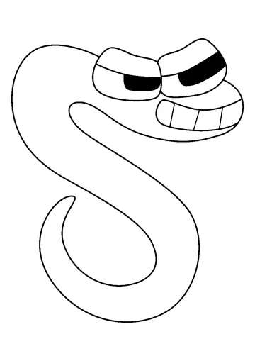 S (lowercase) coloring page