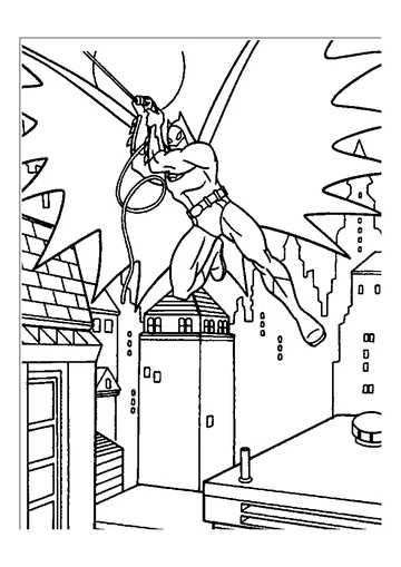 Batman Hanging Down coloring page