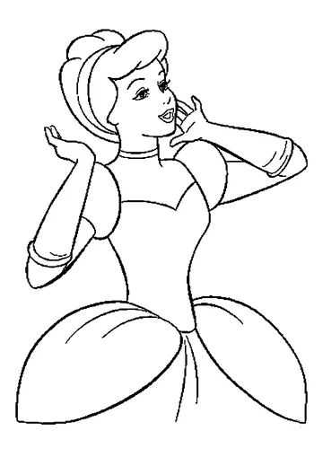 Cinderella Says Thank You To Fairy Godmother from Cinderella coloring page