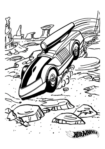 Car Has An Exhaust Pipes On Roof coloring page