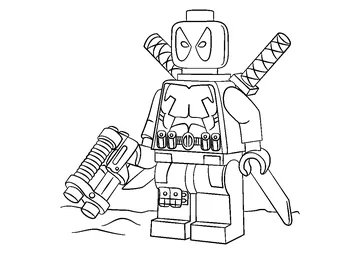 Super Heroes Deadpool coloring page