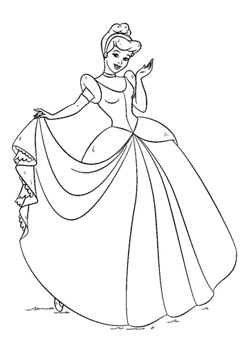 Cinderella from cinderella [coloringpagesonly.com] coloring page
