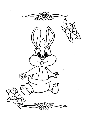 Cute bunny 3 coloring page