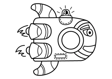 Funny Rocket Spacecraft coloring page