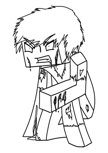 Minecraft-herobrine coloring page