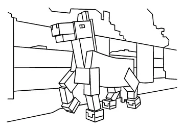 Minecraft horse coloring page