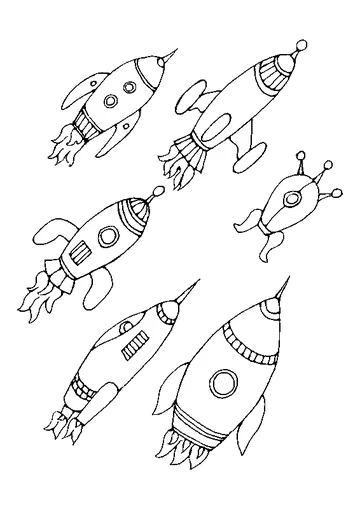 Rockets coloring page