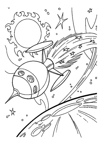 Space Rocket 4 coloring page