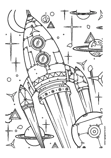 Space rocket 5 coloring page