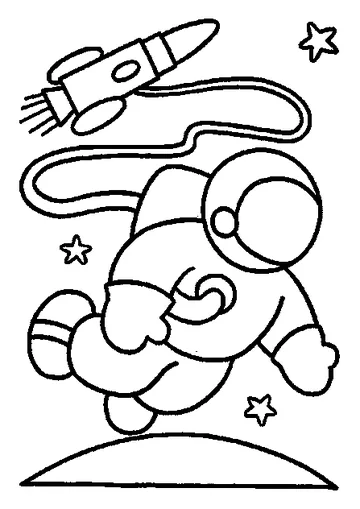 Space With Rocket 2 coloring page