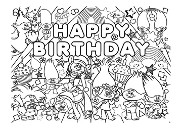 happy birthday coloring page