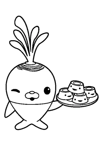 Tunip the Vegimal Making Kelp Cakes coloring page